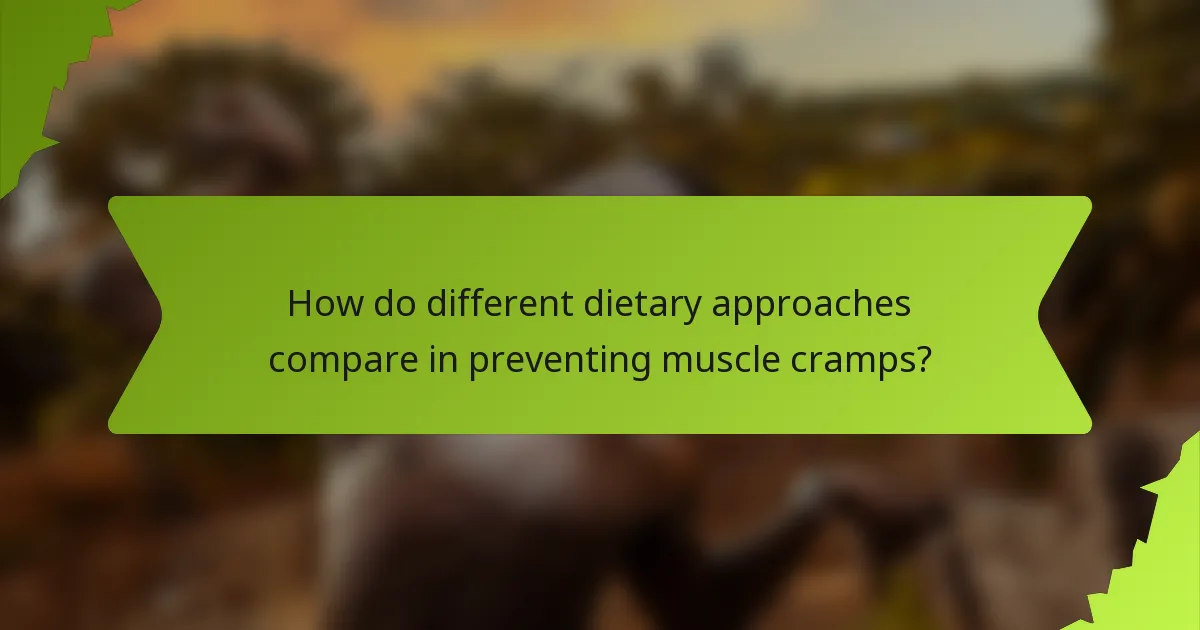 How do different dietary approaches compare in preventing muscle cramps?