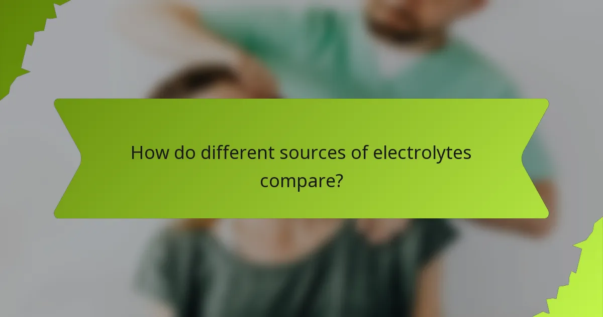 How do different sources of electrolytes compare?