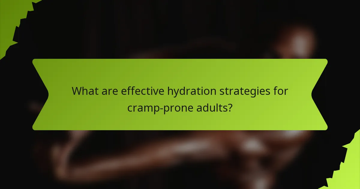 What are effective hydration strategies for cramp-prone adults?