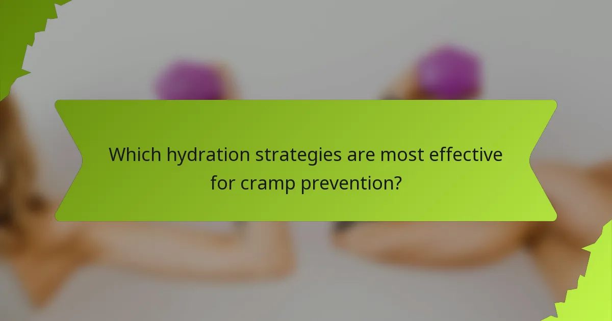 Which hydration strategies are most effective for cramp prevention?